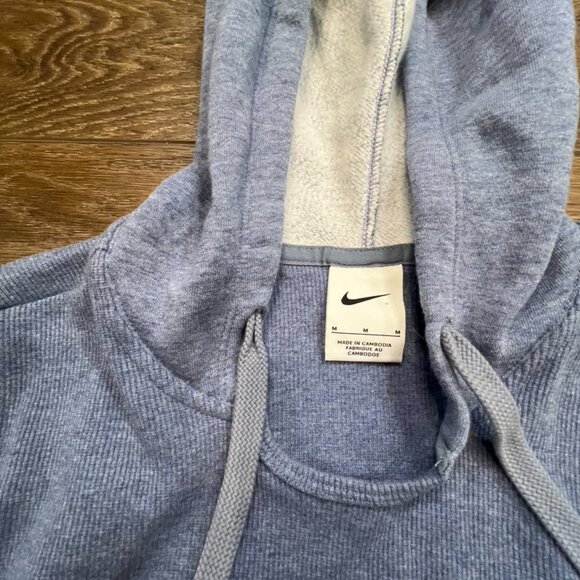 Nike Dri-Fit Cropped Training Hooded Sweatshirt, Blue, Sz M, Athletic, Workout - Picture 3 of 12
